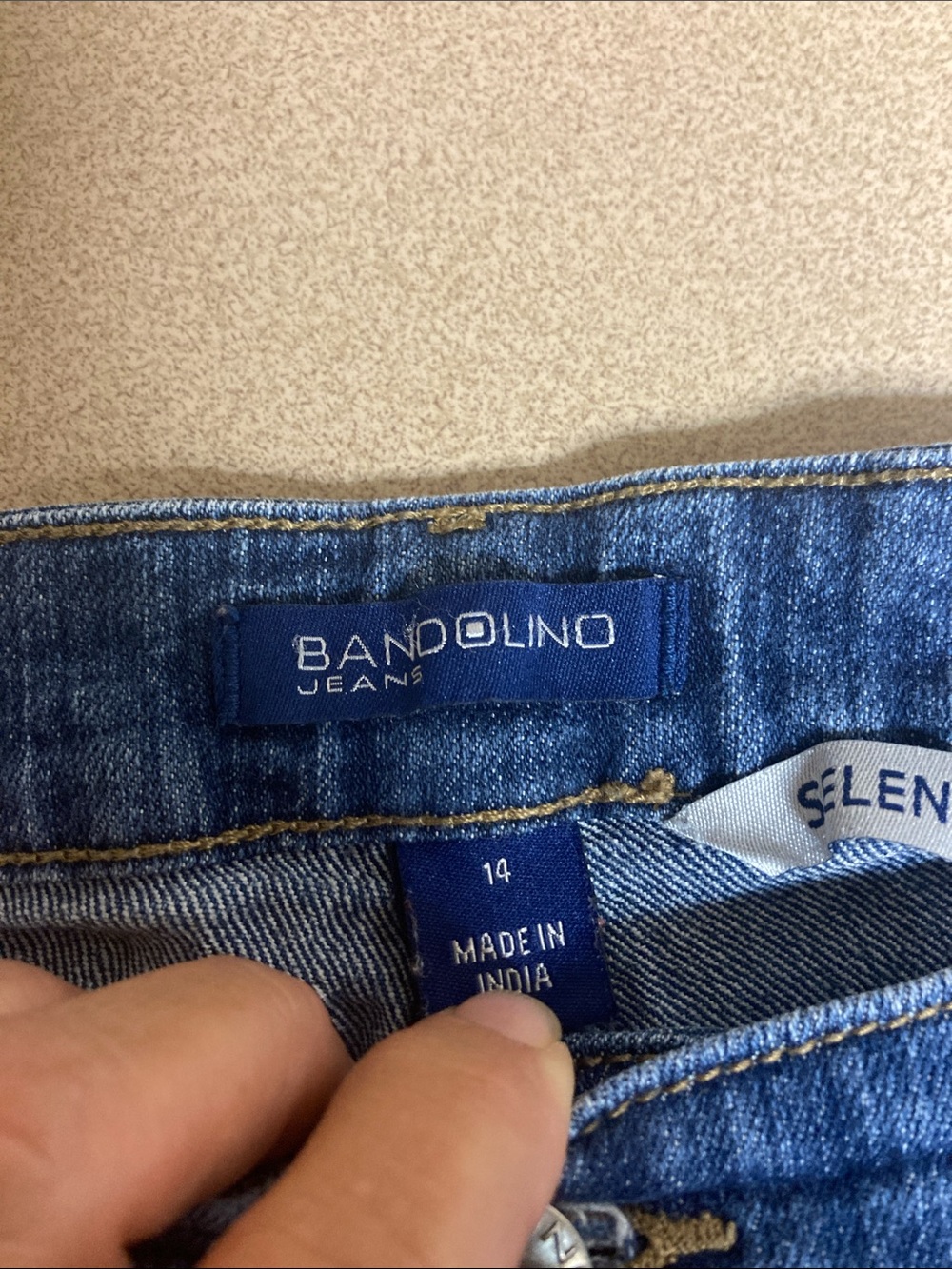 Bandolino Blue Denim shorts with Contrast Stitching - Picture 2 of 9